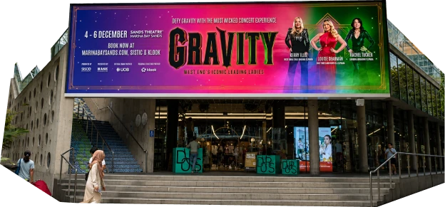 GRAVITY concert ad on the Design Orchard LED billboard, Orchard Road, Singapore